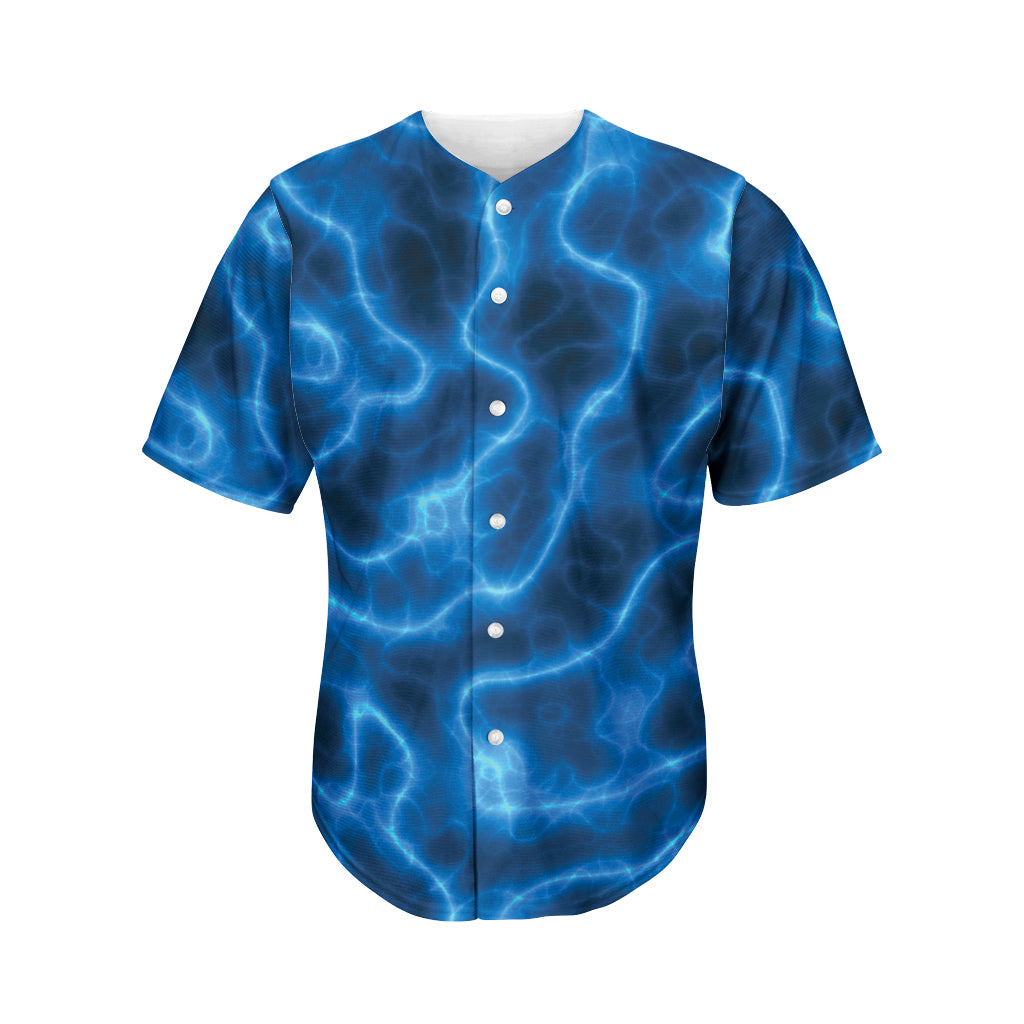 Blue Plasma Print Men's Baseball Jersey