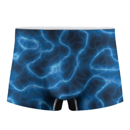 Blue Plasma Print Men's Boxer Briefs