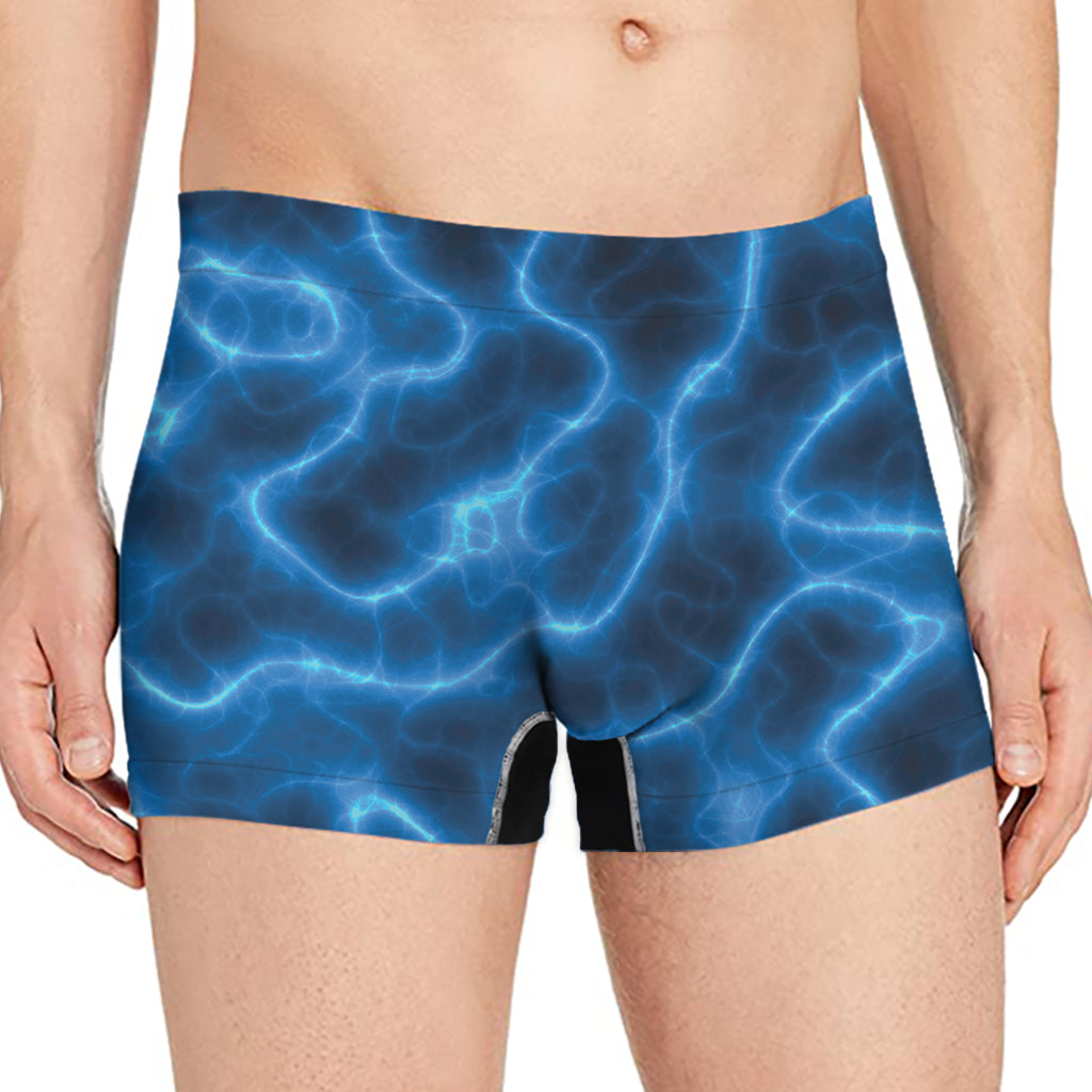 Blue Plasma Print Men's Boxer Briefs