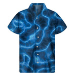 Blue Plasma Print Men's Short Sleeve Shirt