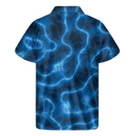 Blue Plasma Print Men's Short Sleeve Shirt