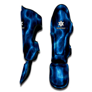 Blue Plasma Print Muay Thai Shin Guard