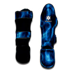 Blue Plasma Print Muay Thai Shin Guard