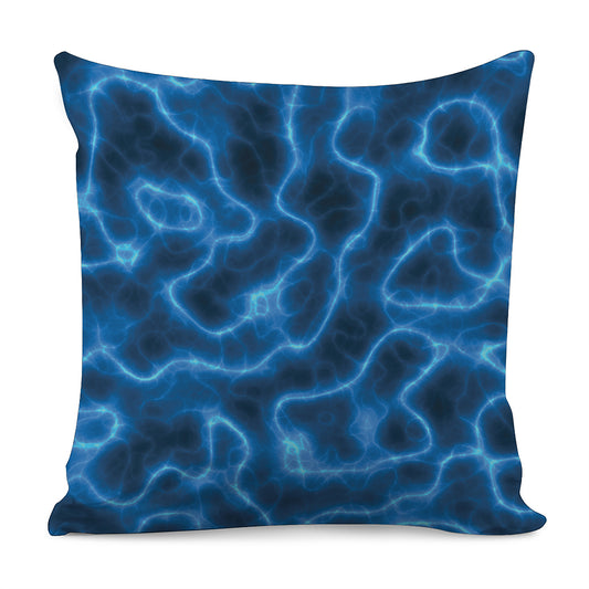 Blue Plasma Print Pillow Cover