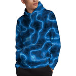 Blue Plasma Print Pullover Hoodie