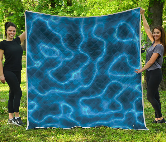 Blue Plasma Print Quilt