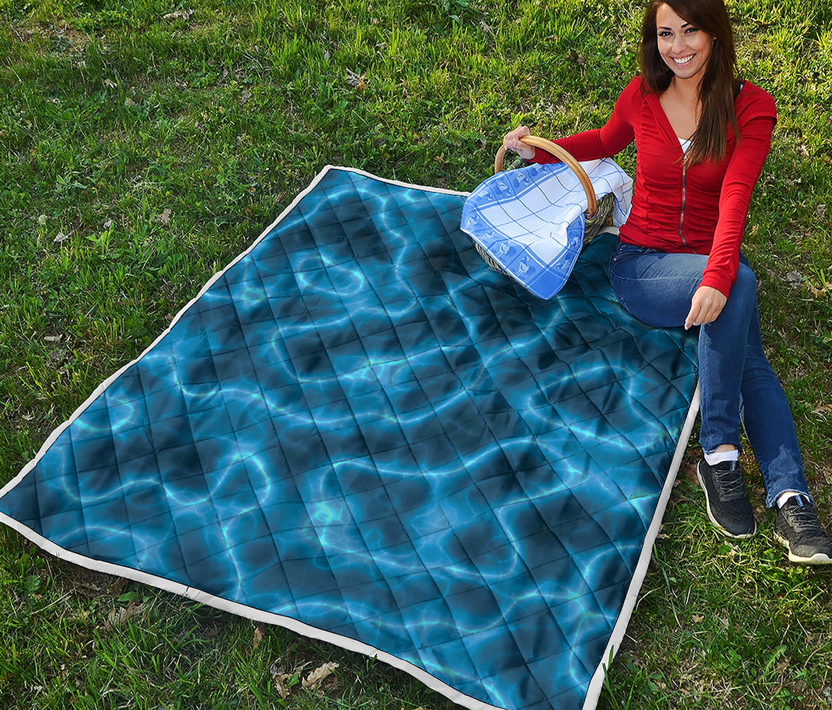 Blue Plasma Print Quilt
