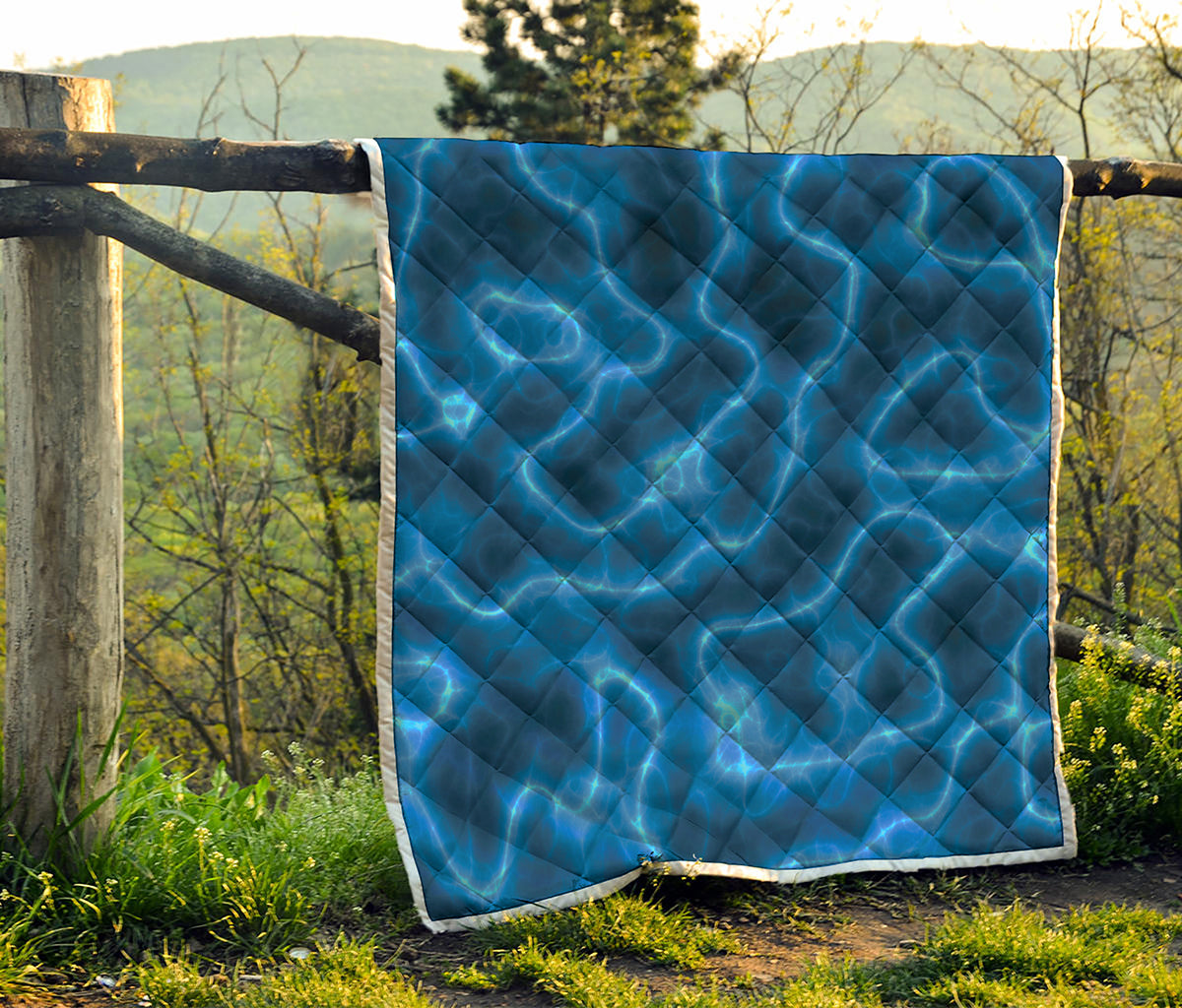 Blue Plasma Print Quilt