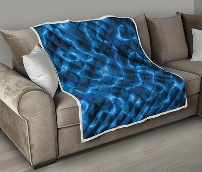 Blue Plasma Print Quilt