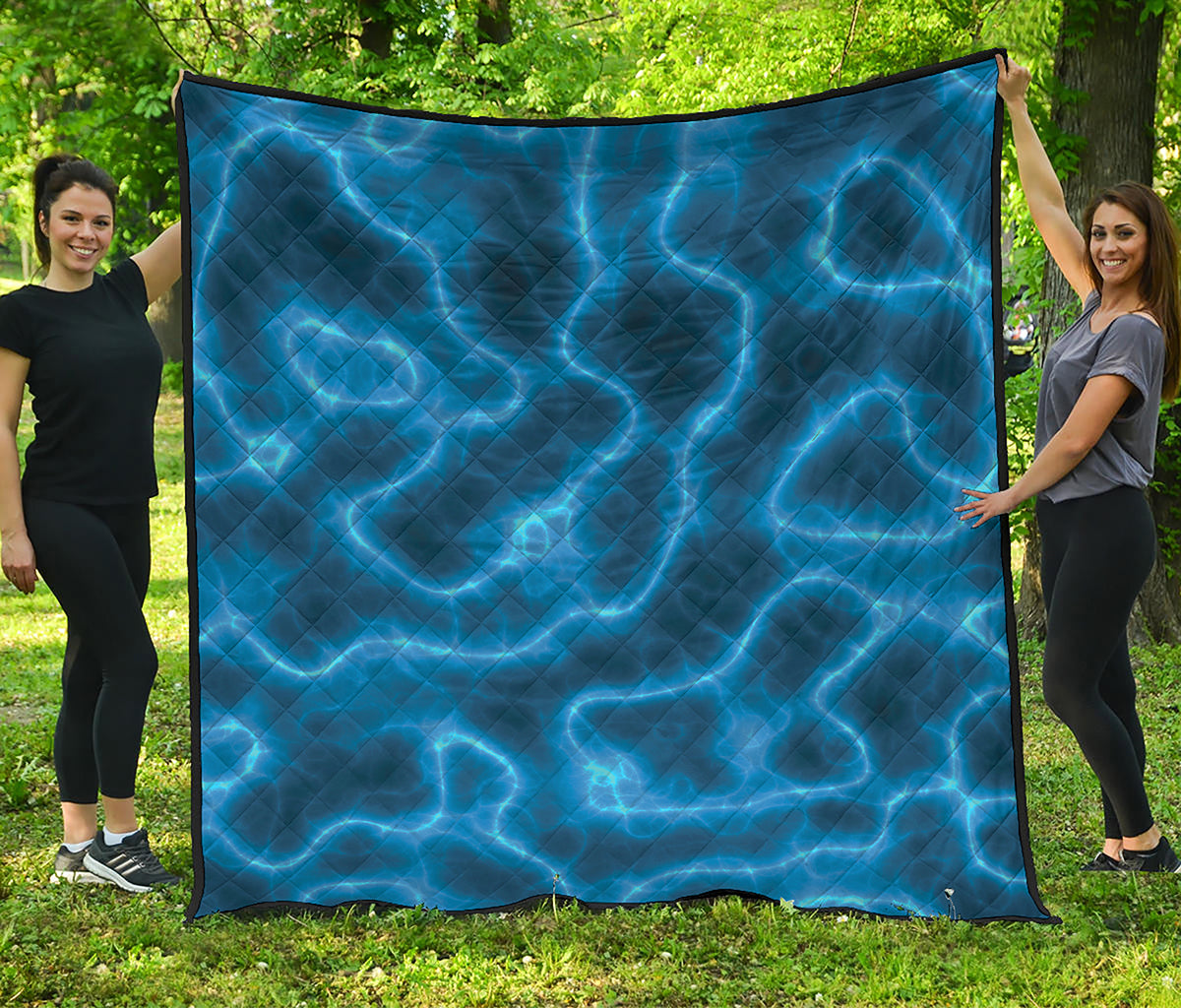 Blue Plasma Print Quilt