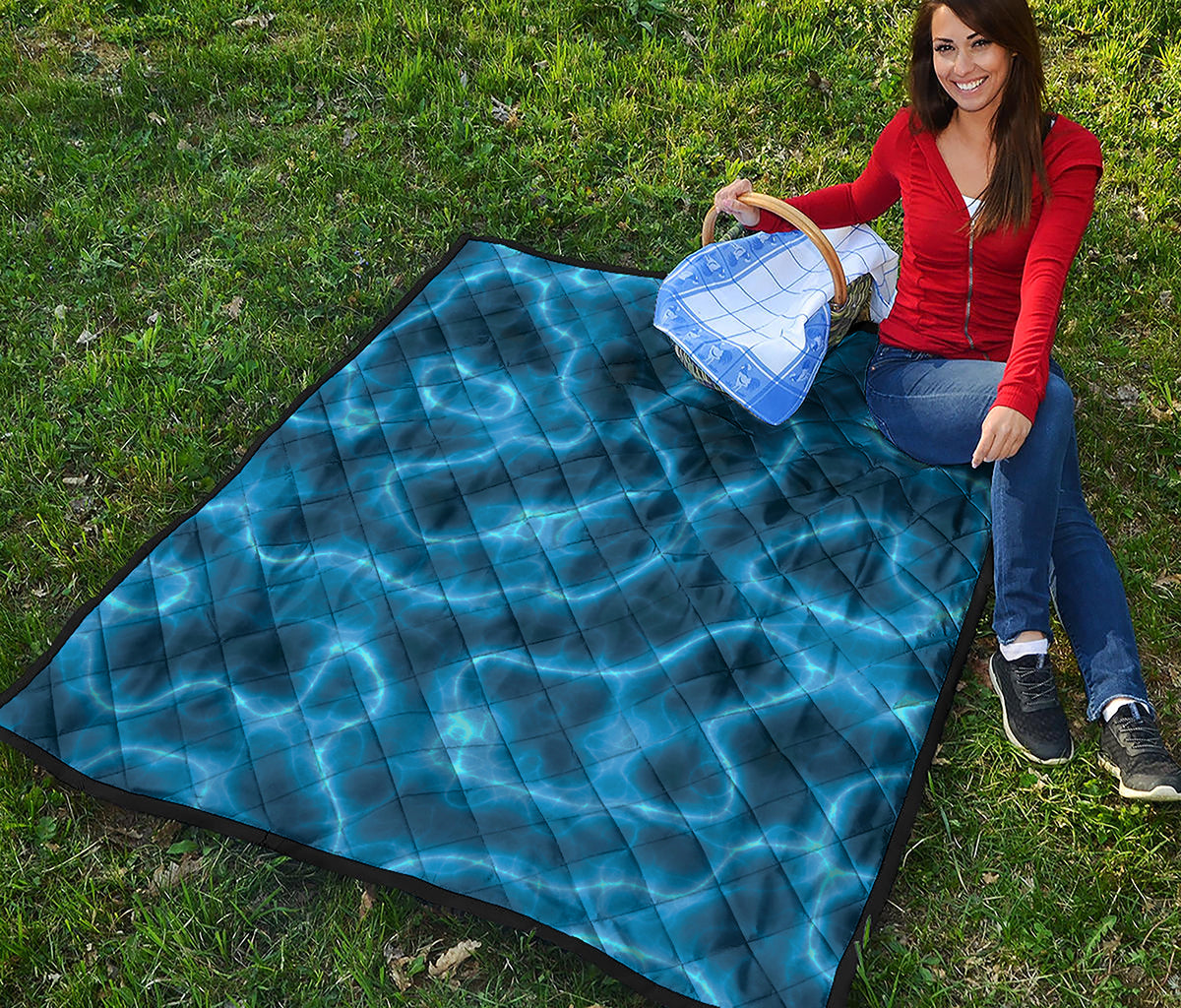Blue Plasma Print Quilt