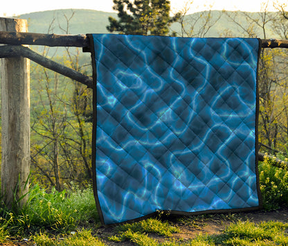 Blue Plasma Print Quilt