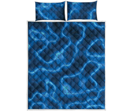 Blue Plasma Print Quilt Bed Set