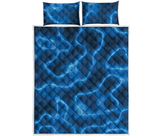 Blue Plasma Print Quilt Bed Set