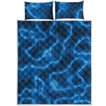 Blue Plasma Print Quilt Bed Set