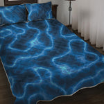 Blue Plasma Print Quilt Bed Set