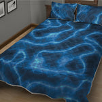 Blue Plasma Print Quilt Bed Set