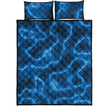 Blue Plasma Print Quilt Bed Set