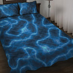 Blue Plasma Print Quilt Bed Set