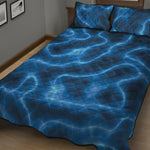 Blue Plasma Print Quilt Bed Set