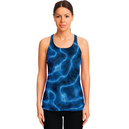 Blue Plasma Print Women's Racerback Tank Top