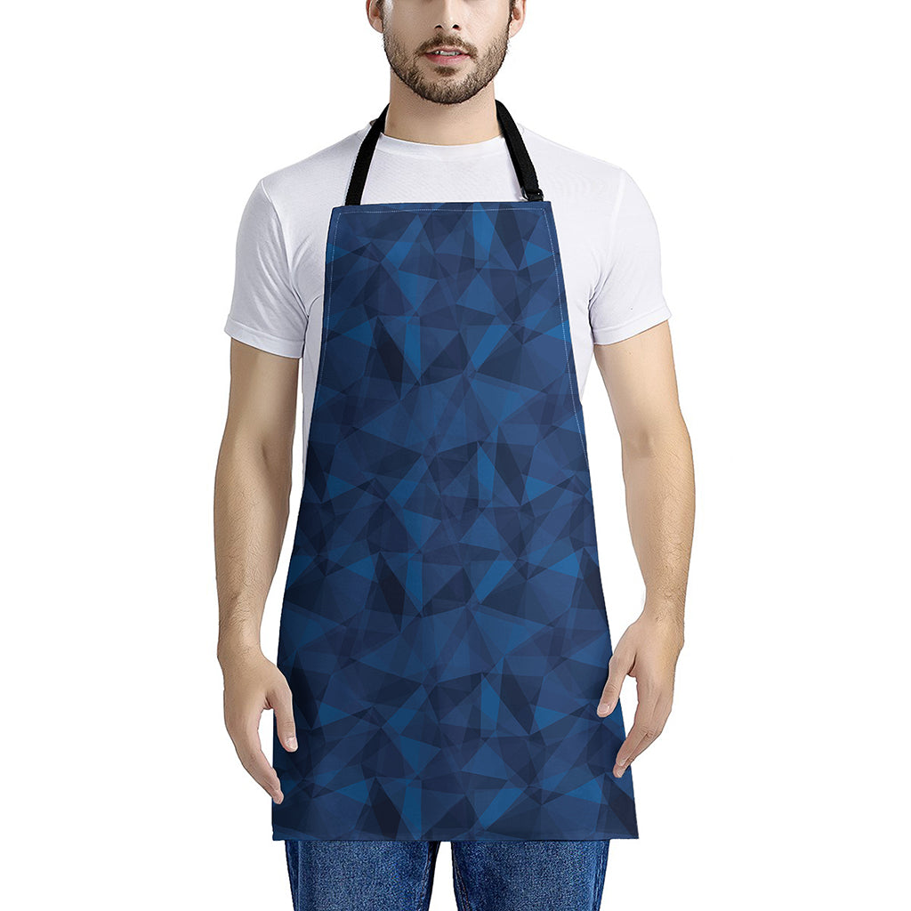 Blue Polygonal Geometric Print Apron