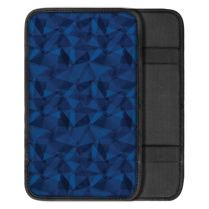 Blue Polygonal Geometric Print Car Center Console Cover