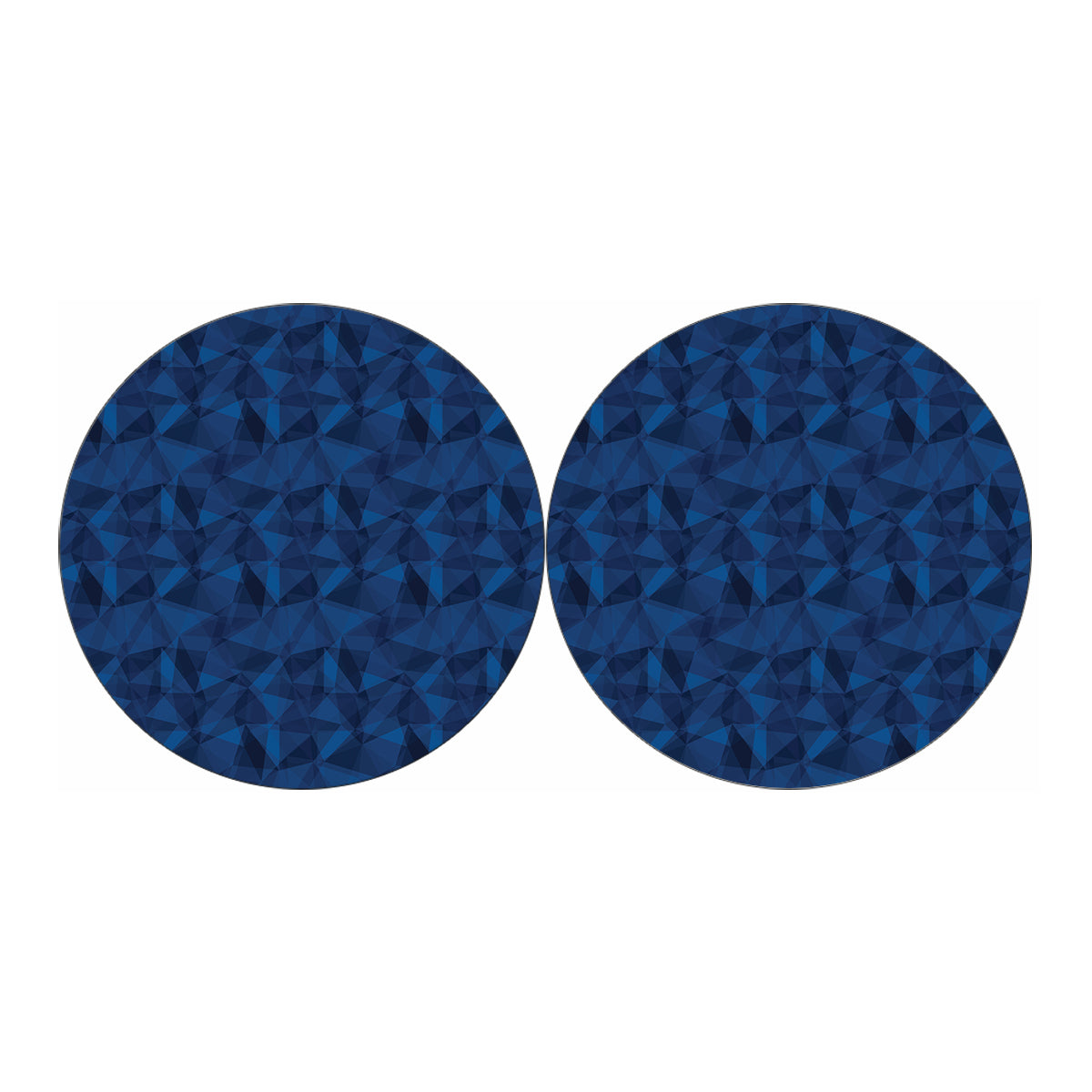 Blue Polygonal Geometric Print Car Coasters