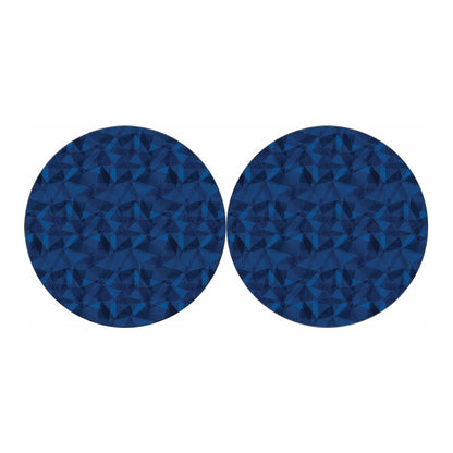 Blue Polygonal Geometric Print Car Coasters