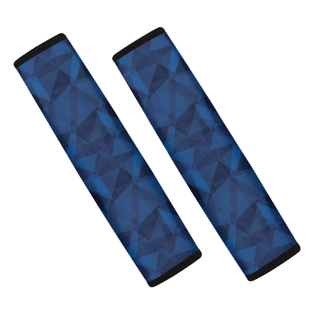 Blue Polygonal Geometric Print Car Seat Belt Covers