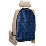 Blue Polygonal Geometric Print Car Seat Organizers