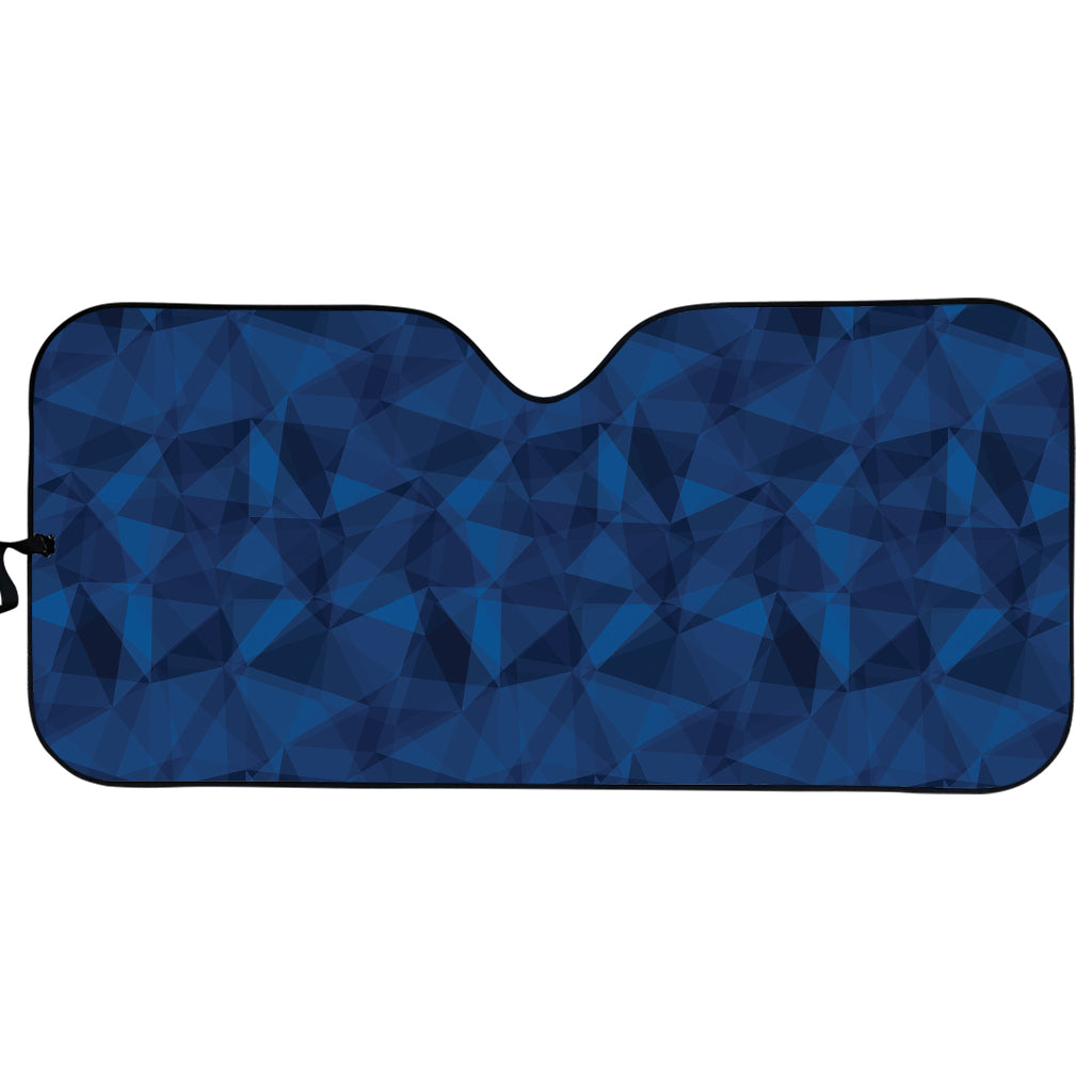 Blue Polygonal Geometric Print Car Sun Shade