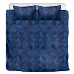 Blue Polygonal Geometric Print Duvet Cover Bedding Set