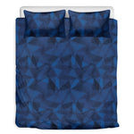 Blue Polygonal Geometric Print Duvet Cover Bedding Set