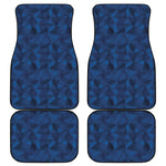 Blue Polygonal Geometric Print Front and Back Car Floor Mats