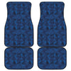 Blue Polygonal Geometric Print Front and Back Car Floor Mats