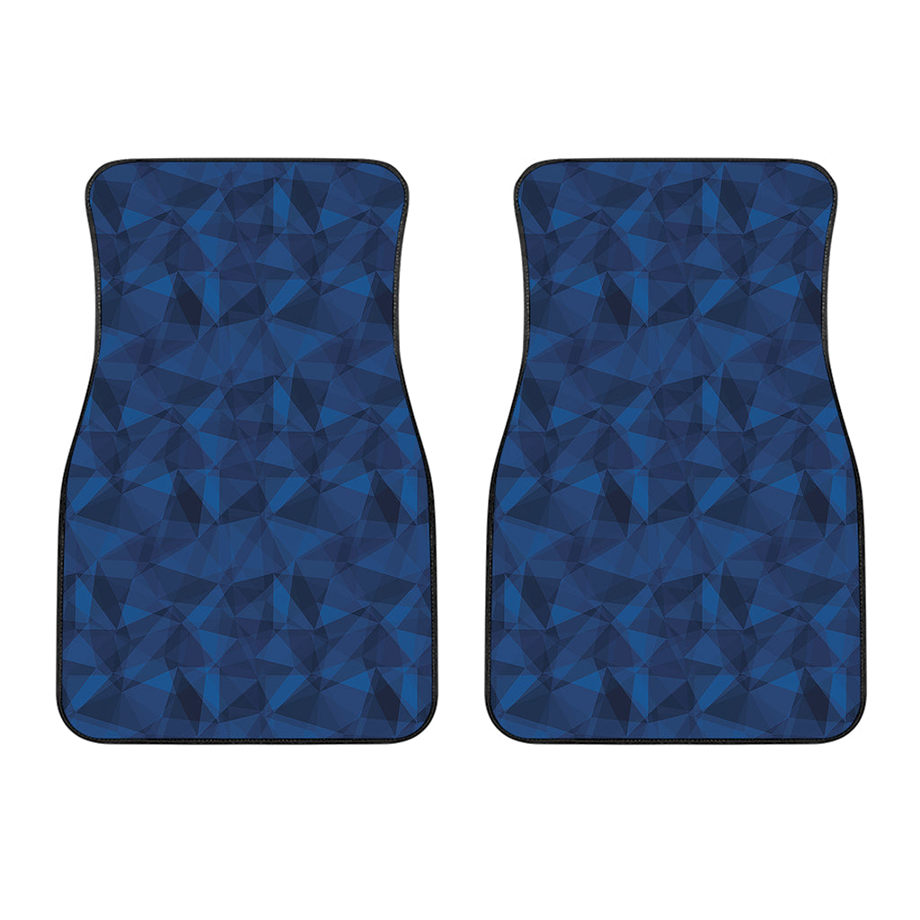 Blue Polygonal Geometric Print Front Car Floor Mats