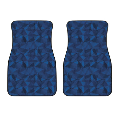 Blue Polygonal Geometric Print Front Car Floor Mats
