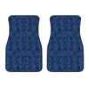 Blue Polygonal Geometric Print Front Car Floor Mats