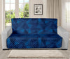 Blue Polygonal Geometric Print Futon Protector