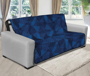 Blue Polygonal Geometric Print Futon Protector