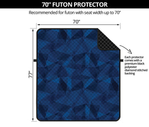 Blue Polygonal Geometric Print Futon Protector