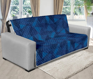 Blue Polygonal Geometric Print Futon Protector