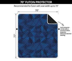 Blue Polygonal Geometric Print Futon Protector