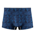 Blue Polygonal Geometric Print Men's Boxer Briefs