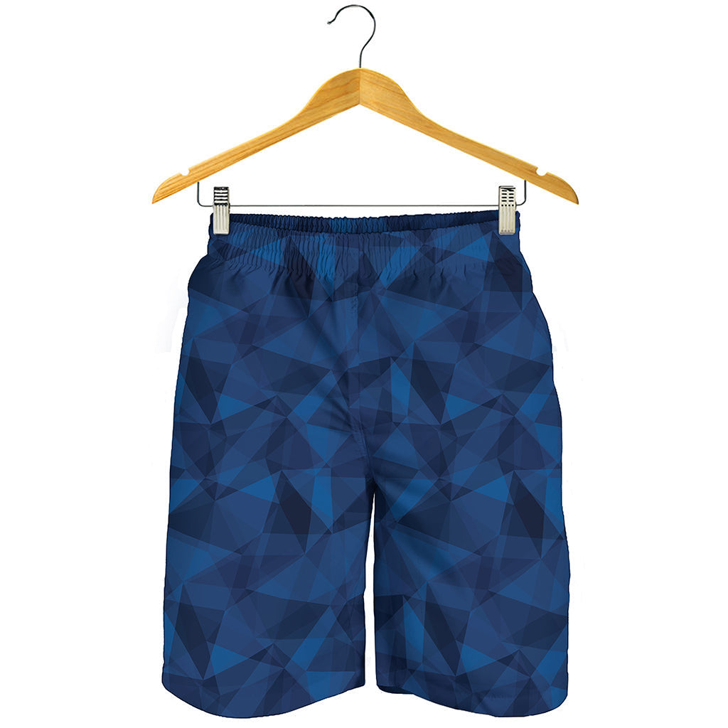 Blue Polygonal Geometric Print Men's Shorts