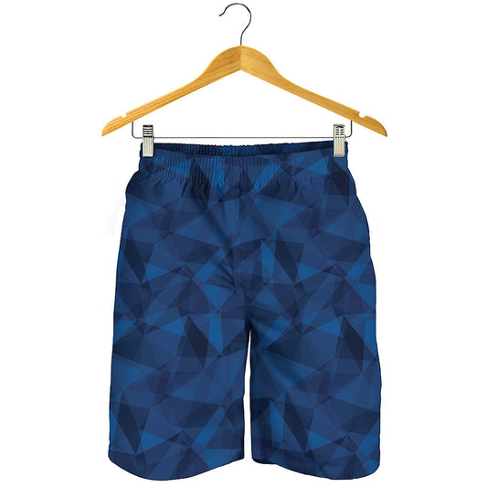 Blue Polygonal Geometric Print Men's Shorts