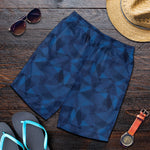 Blue Polygonal Geometric Print Men's Shorts