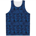 Blue Polygonal Geometric Print Men's Tank Top