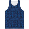 Blue Polygonal Geometric Print Men's Tank Top